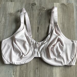 Olga Full Coverage Balconette Bra Pink Satin With Bow Detail Size 40DD